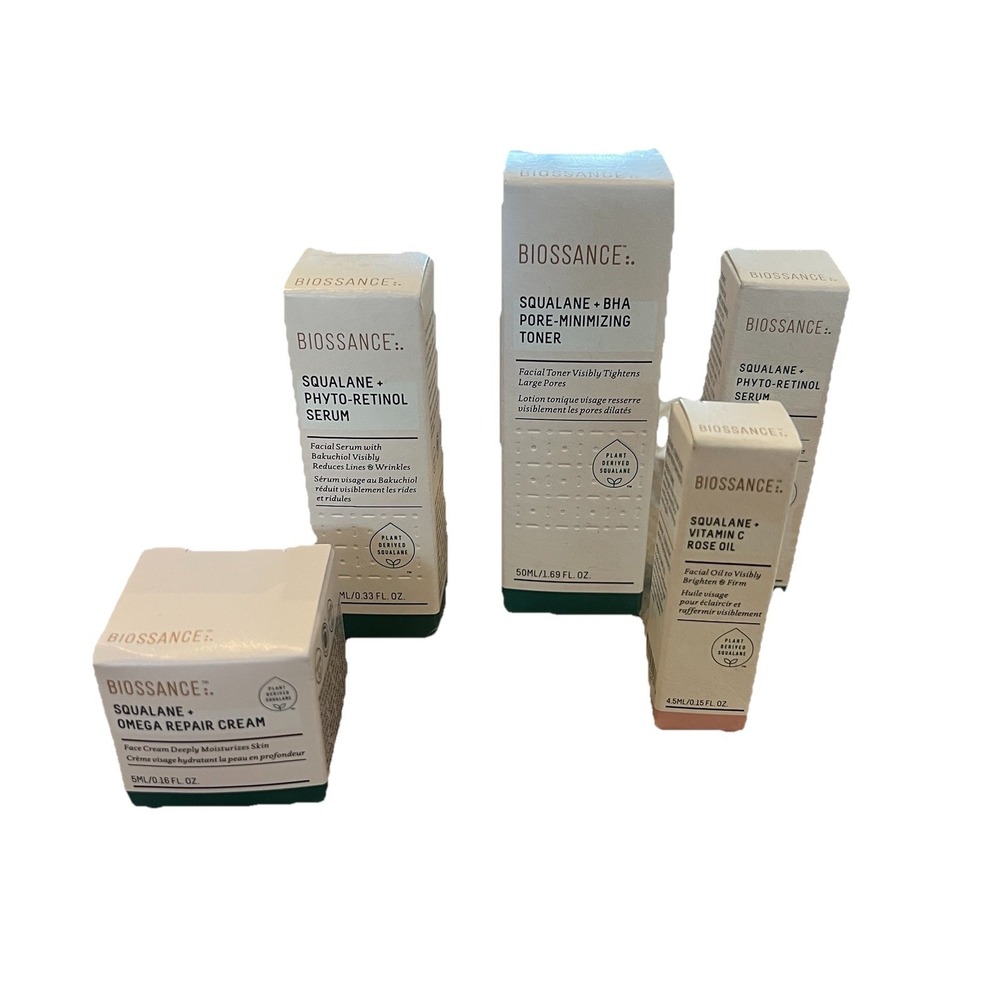 Biossance Travel Size BUNDLE LOT‎ Squalane + Phyto-Retinol Face Serum & More